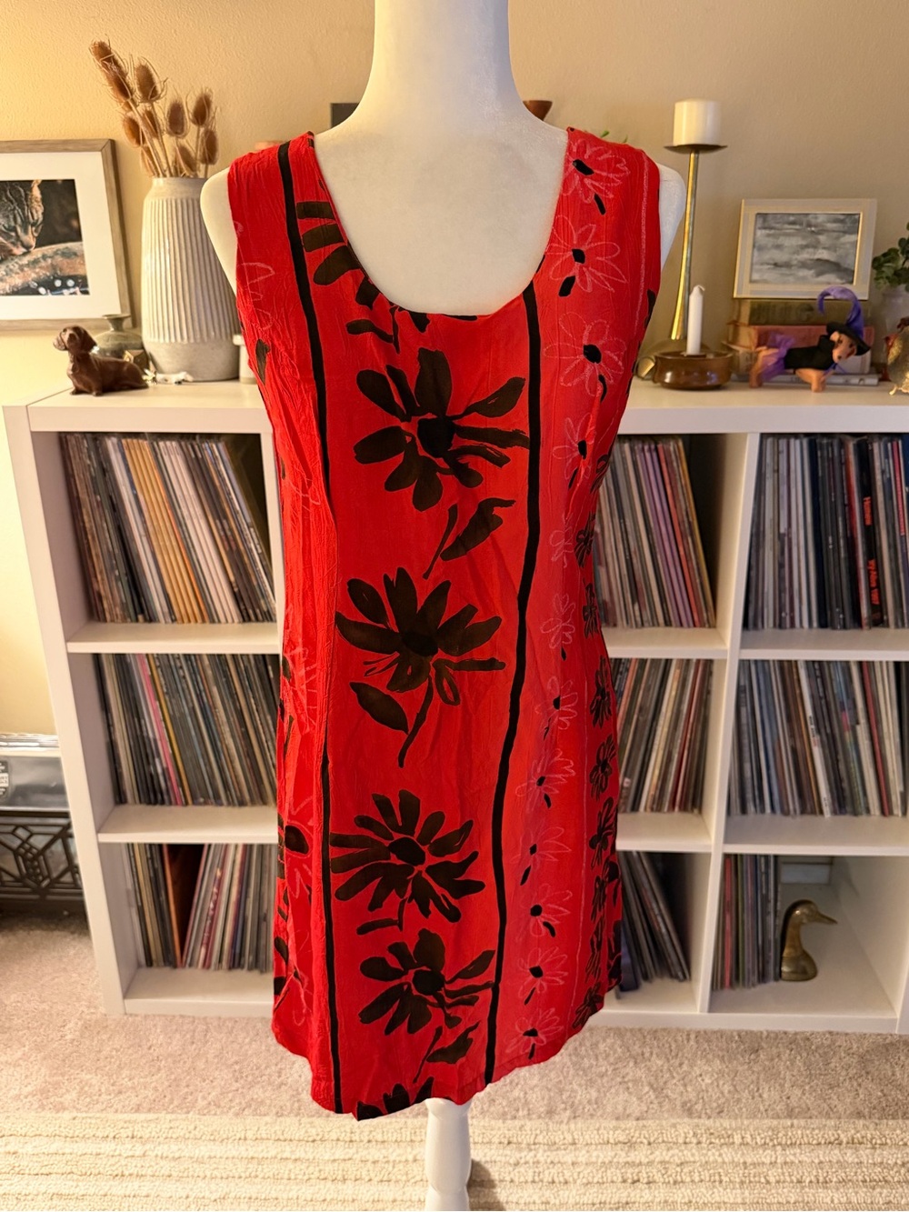 Size Large Vintage Jams World Red Jolie Hawaiian Mini Shift Dress